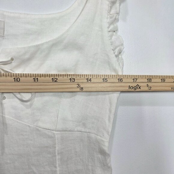Aritzia Wilfred Annabelle Dress Size 4 White Linen Beachy Coastal - Picture 7 of 7